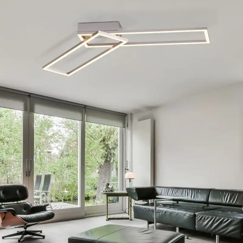 Hete Deal LED plafondlamp, staalkleurig, dimmer met 3 standen, verstelbaar