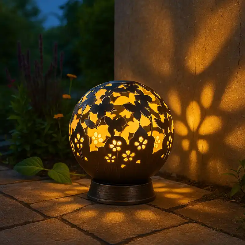Beperkt Aanbod Tuinlamp op zonne-energie, LED-bol zwart, vlinder