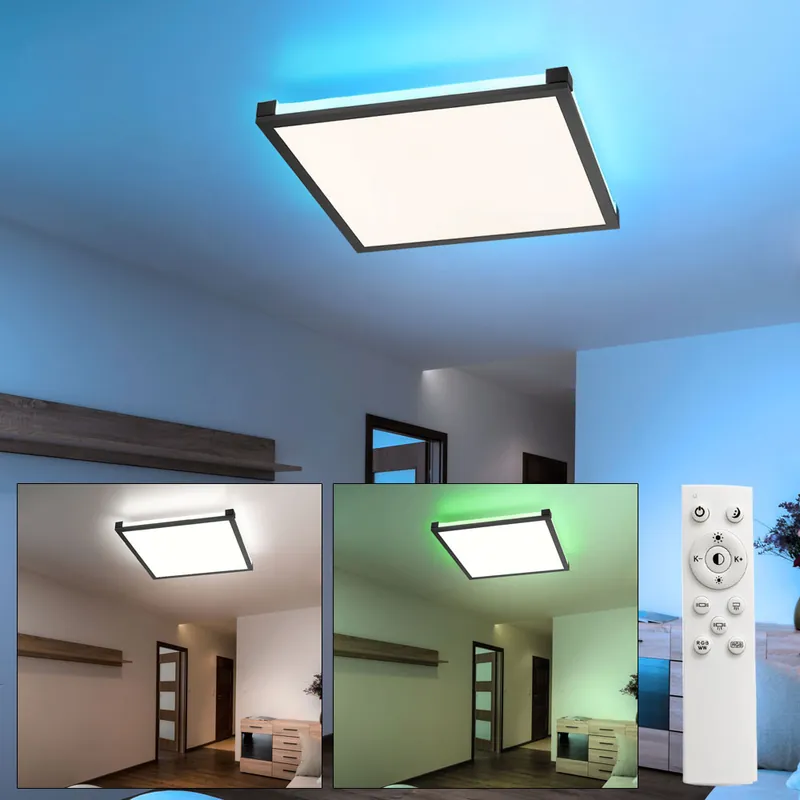 RGB LED behuizing, paneel, 1400 lumen, CCT, afstandsbediening, L 45 cm Beperkte Voorraad