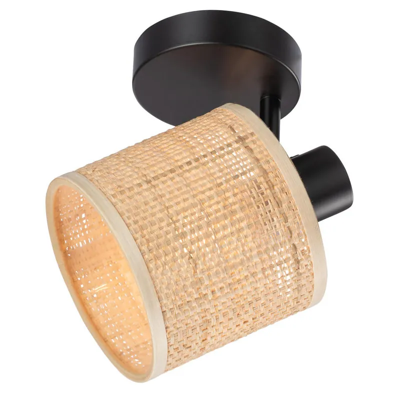 Gratis Verzending Spot Romana - naturel/mat zwart - 17xØ13 cm