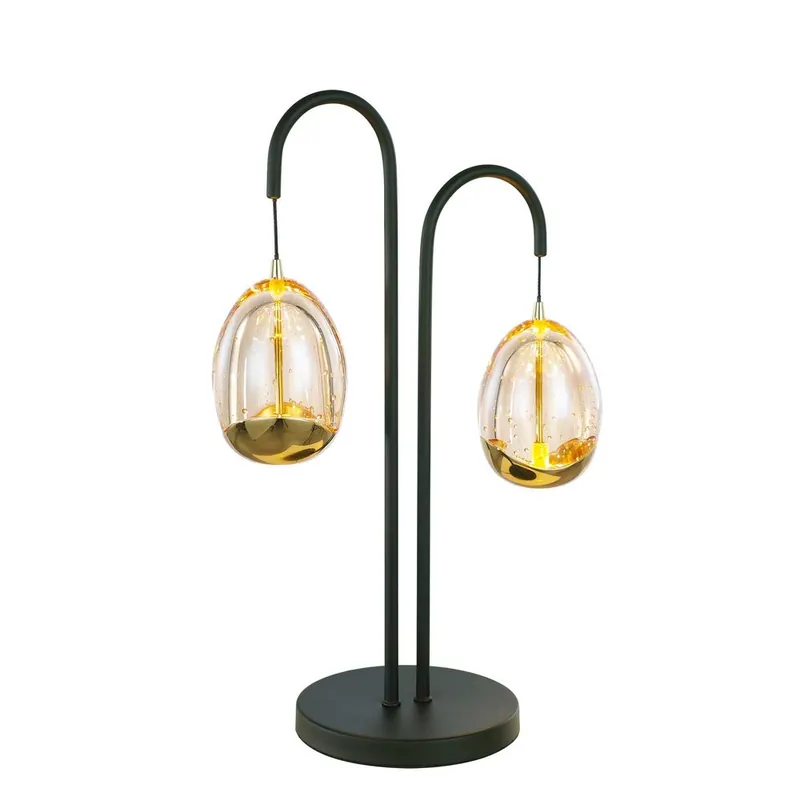 Flitsaanbieding Highlight Tafellamp Golden Egg 2 lichts H 48 cm amber-zwart