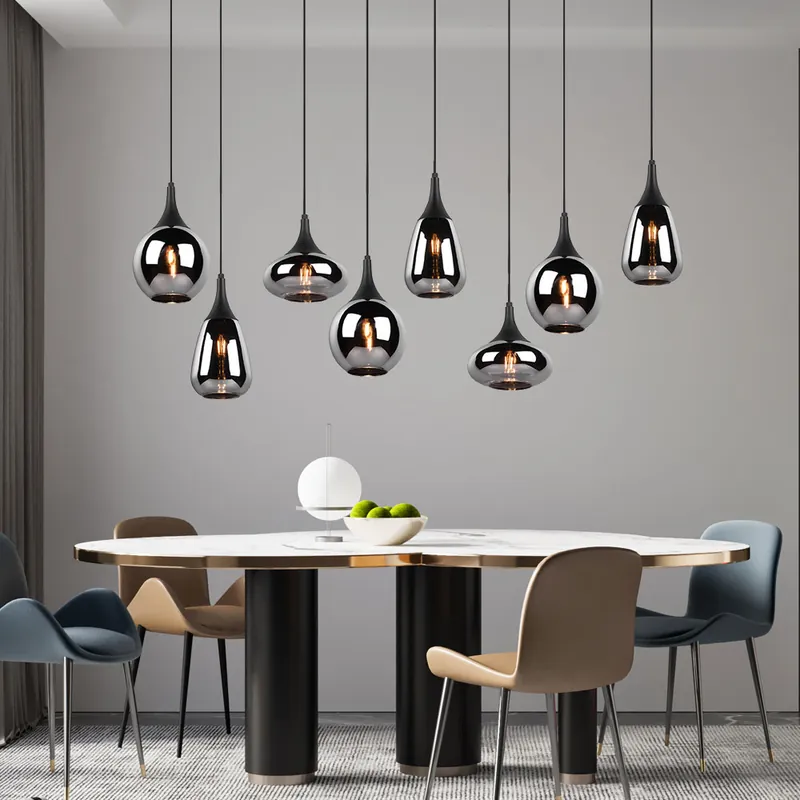 Bestseller Hanglamp, zwart metaal, verchroomd glas, H 150 cm