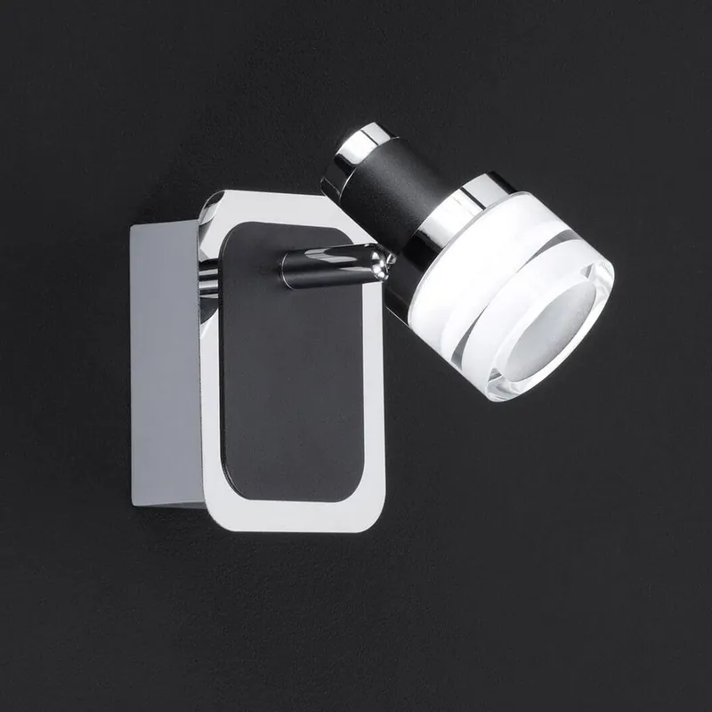 LED wandlamp, zwart, beweegbare spot, H 13 cm Alleen Vandaag