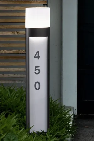Weekendaanbieding LED huisnummerlamp, aluminium, zwart, sticker, H 80 cm