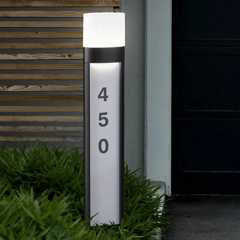 Weekendaanbieding LED huisnummerlamp, aluminium, zwart, sticker, H 80 cm