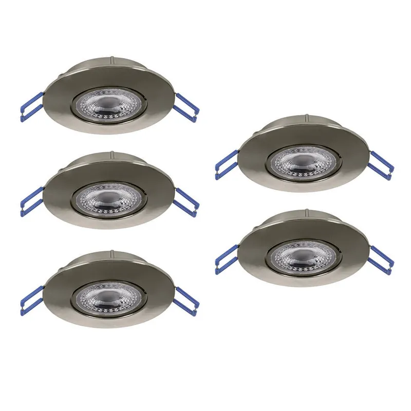EGLO Zujar inbouwspot - LED - Ø90 - 5 stuks - Nikkel Weekendaanbieding