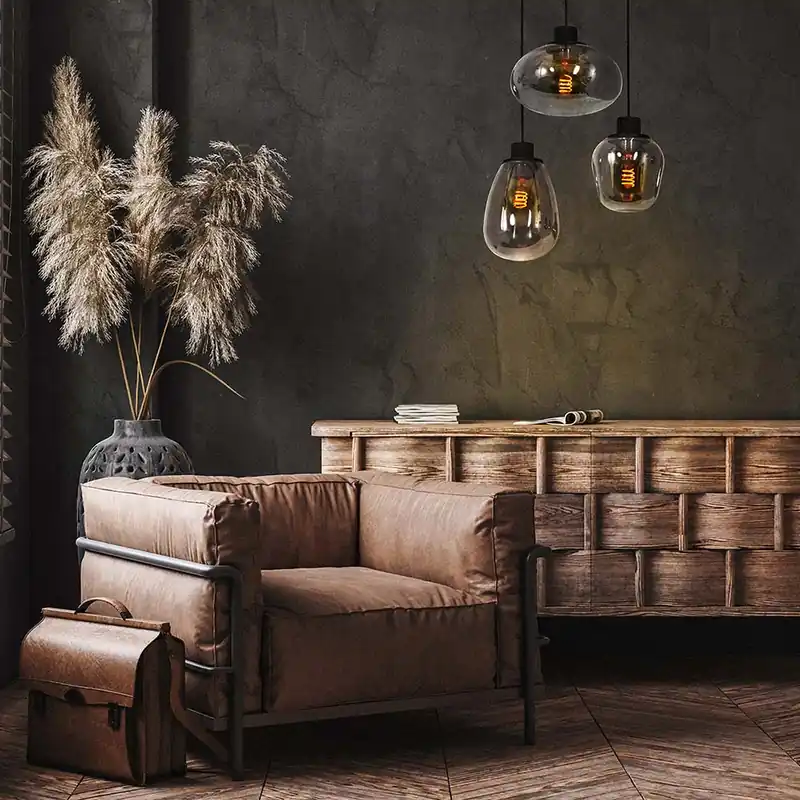 Hanglamp, metaal gerookt glas, 3-lichts, zwart, dimbaar Weekendaanbieding