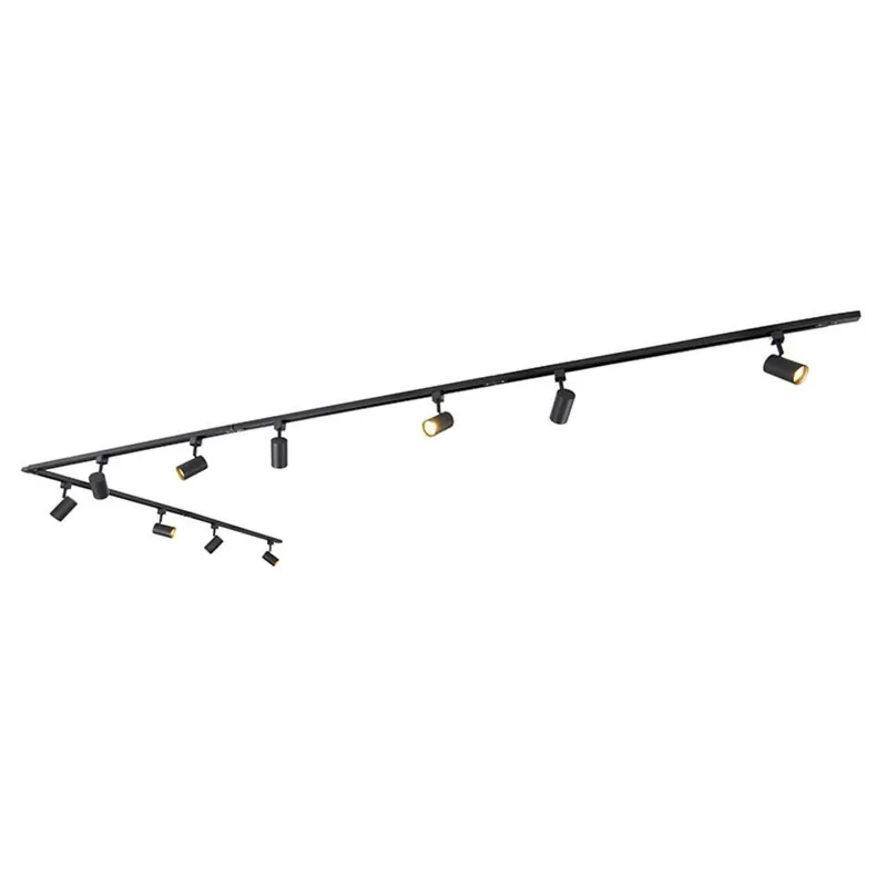 Qazqa railverlichting set iconic jeana zwart gu10 Hete Deal