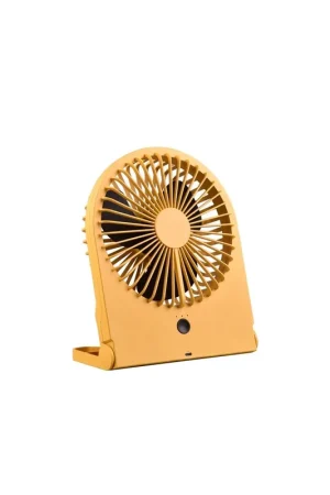 Beste Prijs Trio Leuchten Tafelventilator Breezy H 23 cm oplaadbaar geel