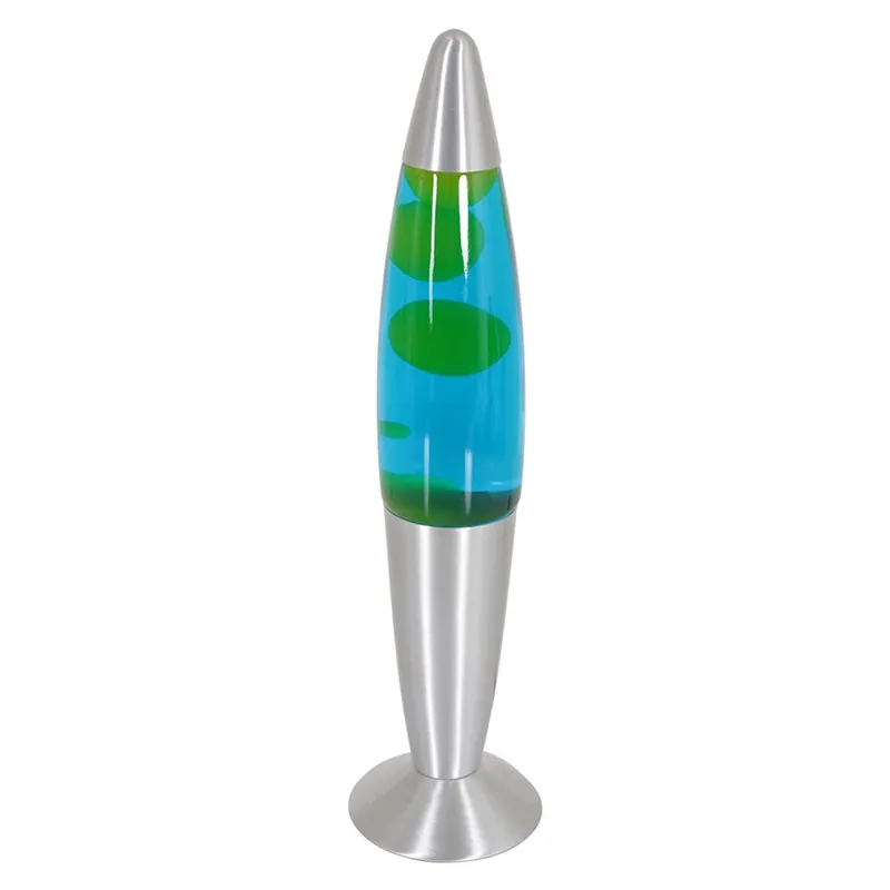 Superprijs Tafellamp, lavalamp, metaal, zwart blauw groen, H 35 cm