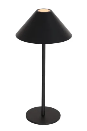 LED tafellamp, oplaadbare batterij, touchdimmer, IP54, zwart, H 30 cm Laatste Kans