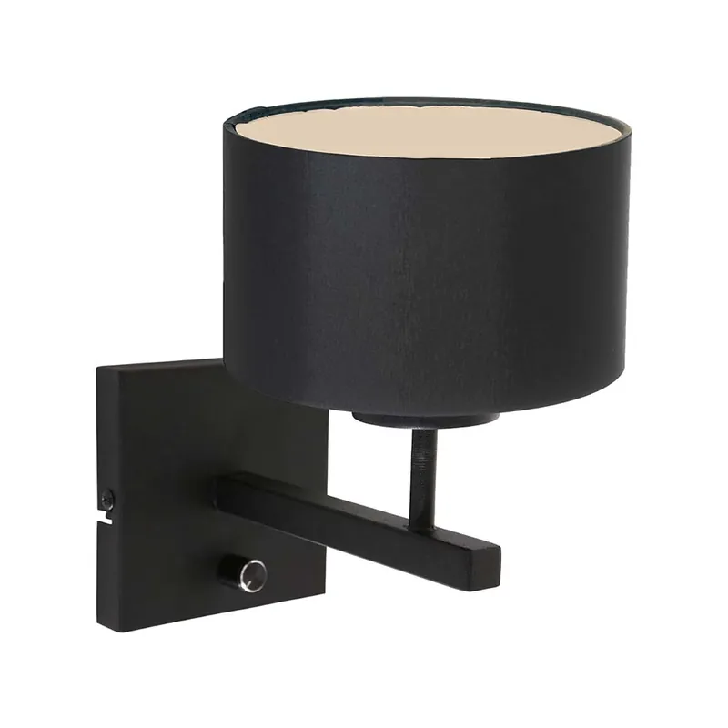 Express Levering Wandlamp, metaal stof, zwart