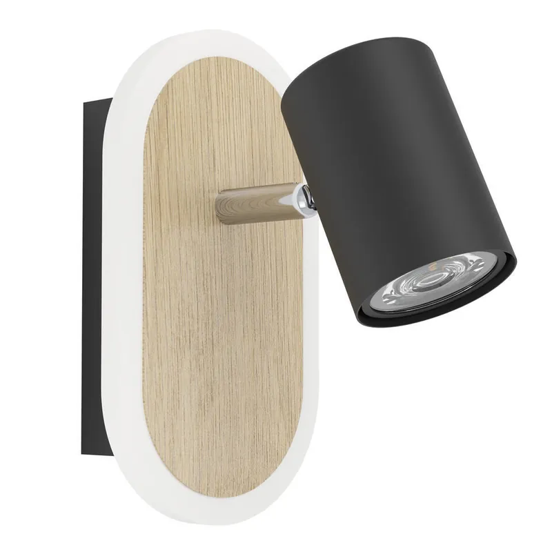 EGLO Rimbocchi Spotje - LED - Kunststof - Zwart/Bruin Merkproduct