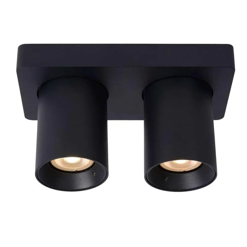 Lucide plafondspot Nigel 2-spot - zwart Speciale Aanbieding