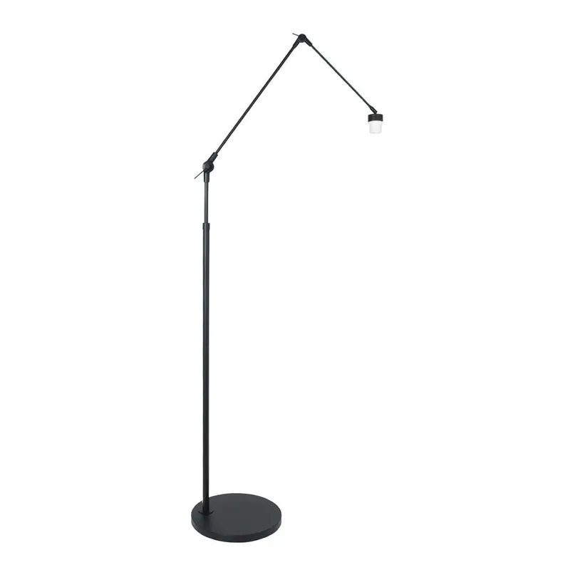Snelle Levering Staande lamp, metaal, zwart, in hoogte verstelbaar, H 210 cm