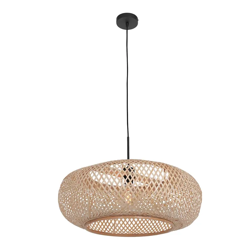 Hanglamp, metaal hout, beige, D 60 cm Superprijs