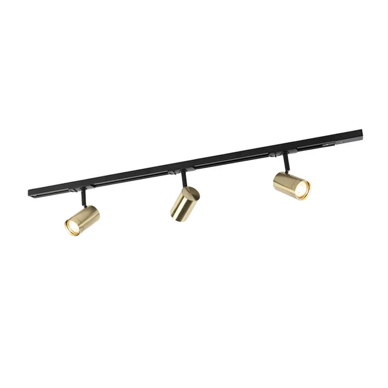 Fabrieksprijs Qazqa railverlichting set iconic jeana goudkleurig gu10