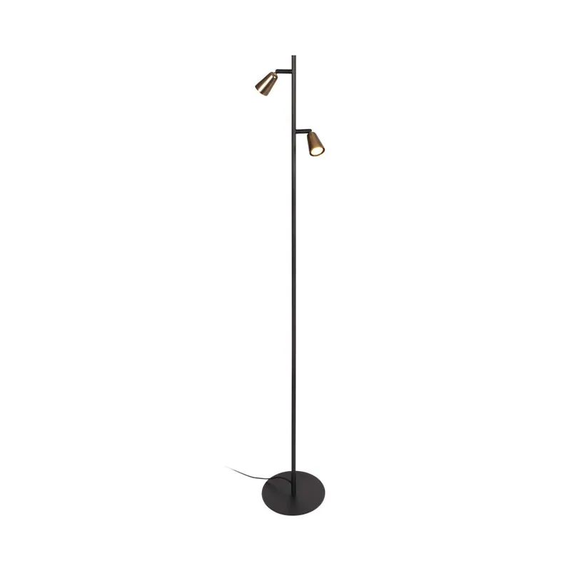 Gratis Retour Lucide TIANA - Vloerlamp - 2xGU10 - Champagne kleur | Essential