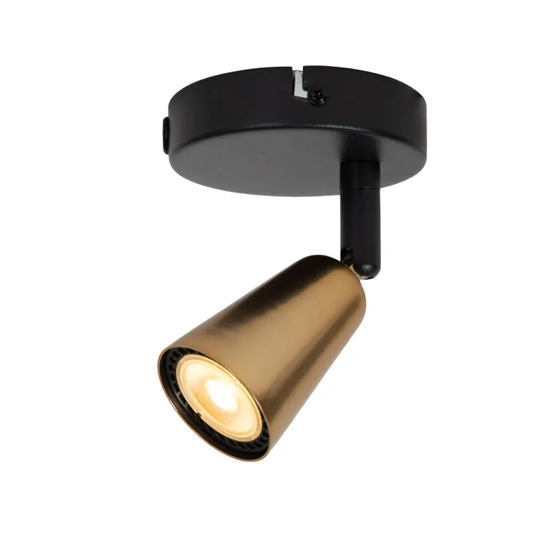 Op = Op Lucide TIANA - Wandspot / Wandlamp - 1xGU10 - Wandlicht of plafonnière - Champagne kleur | Essential