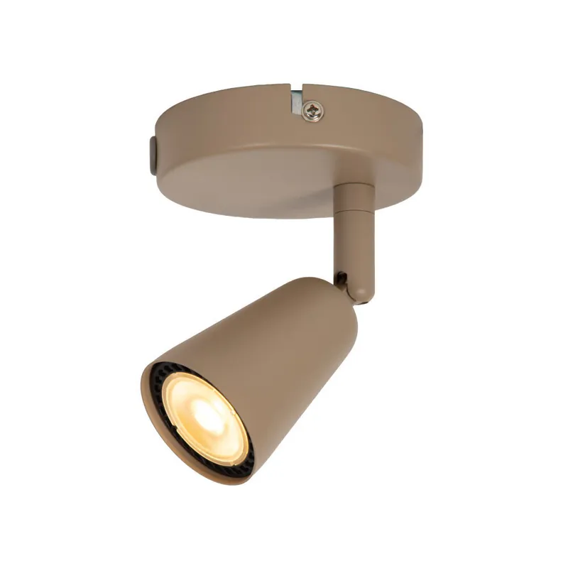 Merkproduct Lucide TIANA - Wandspot / Wandlamp - 1xGU10 - Wandlicht of plafonnière - Taupe | Essential