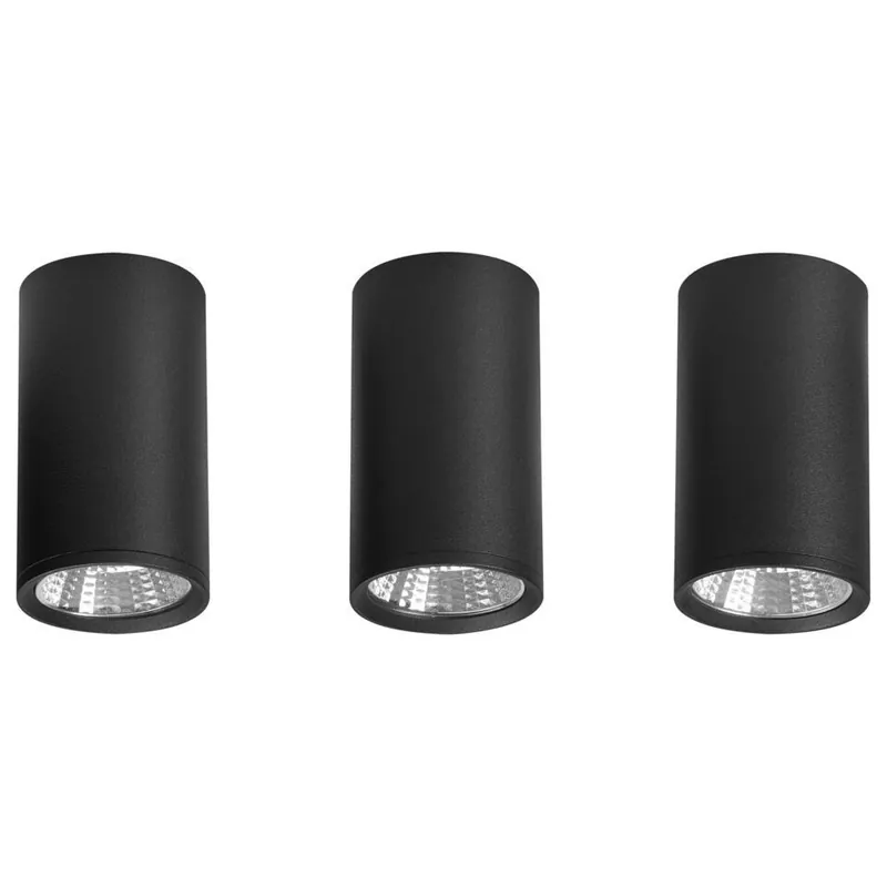 Seizoensaanbieding BARCALA - Plafondlamp set van 3 - Zwart - Metaal
