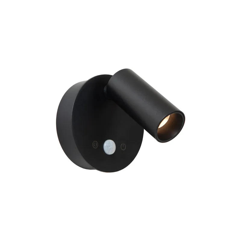 Lucide TONI - Oplaadbare Wandspot / Wandlamp - Accu/Batterij - Ø 8,1 cm - LED Dimb. - CCT - 1x2W 2700K/4000K - Bewegingssensor (uitschakelbaar) - Magnetisch - Zwart Bestseller