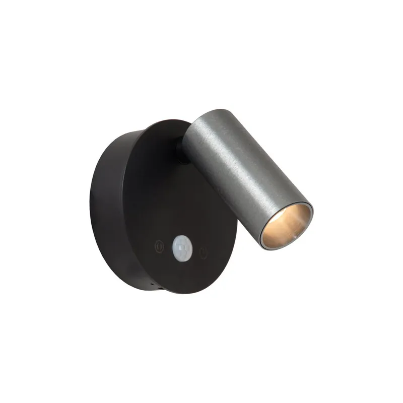 Lucide TONI - Oplaadbare Wandspot / Wandlamp - Accu/Batterij - Ø 8,1 cm - LED Dimb. - CCT - 1x2W 2700K/4000K - Bewegingssensor (uitschakelbaar) - Magnetisch - Grijs ijzer Voordeelprijs