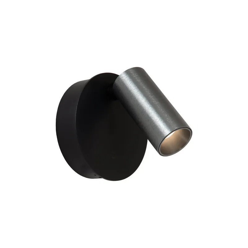 Weekendaanbieding Lucide TONI - Oplaadbare Wandspot / Wandlamp - Accu/Batterij - Ø 8,1 cm - LED Dimb. - CCT - 1x2W 2700K/4000K - Magnetisch - Grijs ijzer