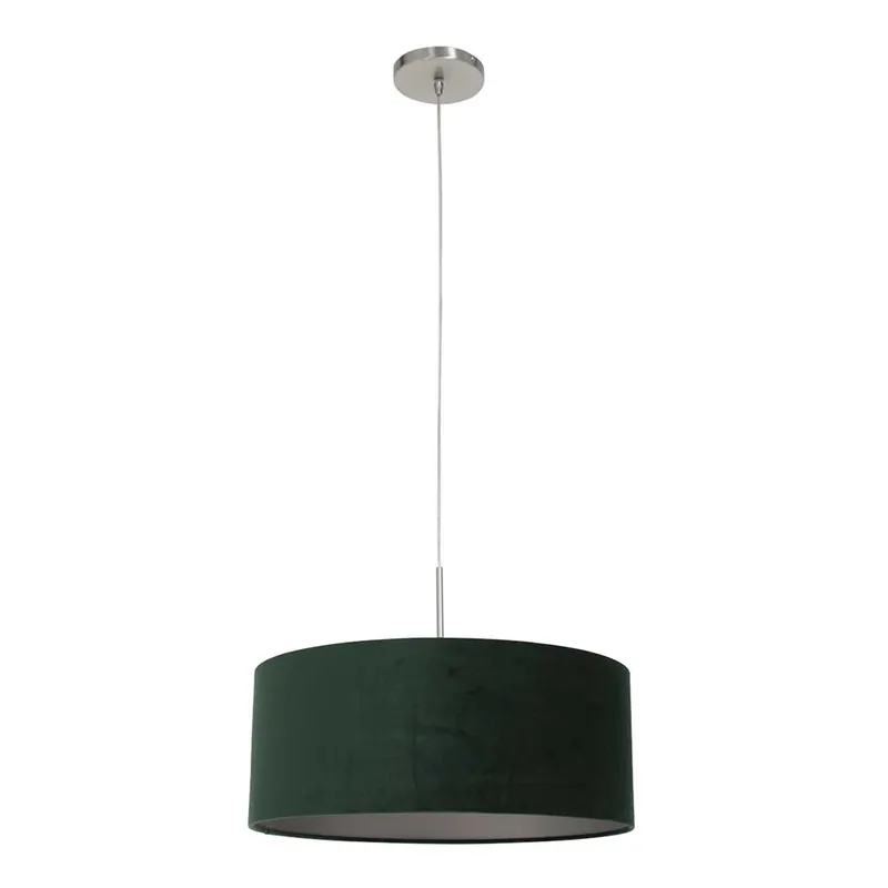 Hanglamp, groen textiel, staal, D 50 cm Hoge Kwaliteit