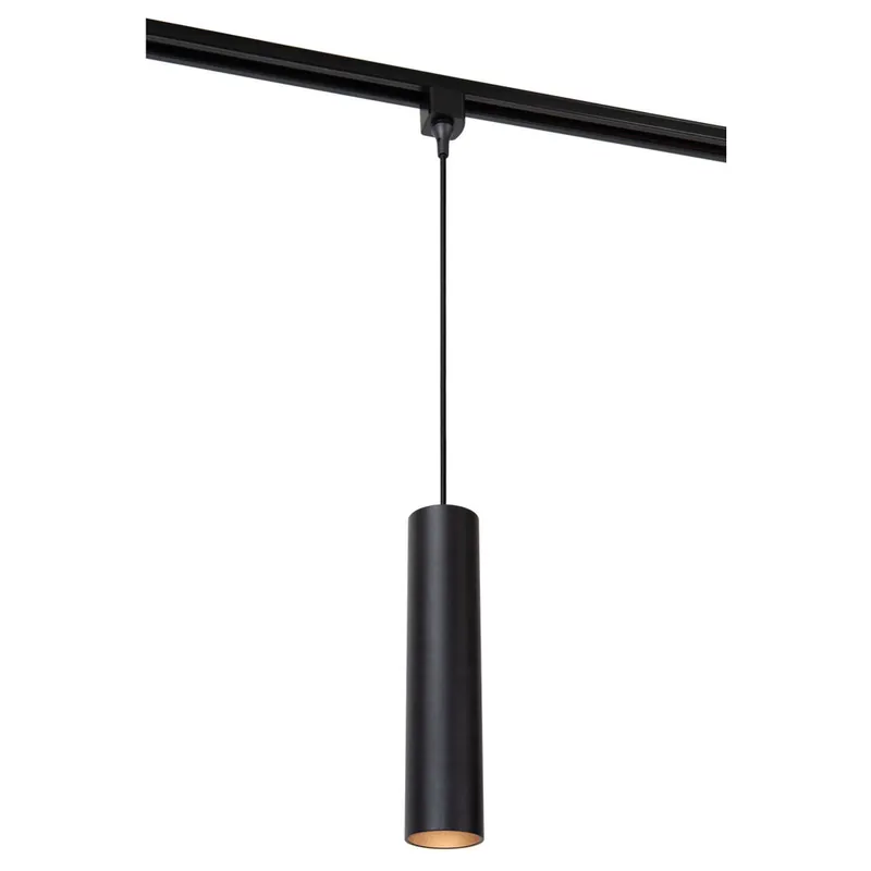 Laatste Kans Lucide TRACK FLORIS Hanglamp - 1-fase Railsysteem / Railverlichting - 1xGU10 - Zwart (Uitbreiding)