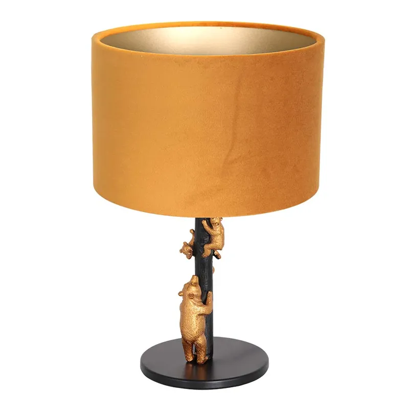 Koop Online Tafellamp, metaal, goud, H 41 cm