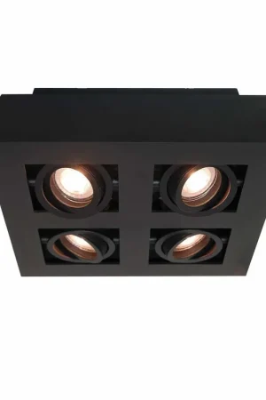 Artdelight Spot Bosco - 4 lichts - zwart - 25x8.6 cm Beste Prijs