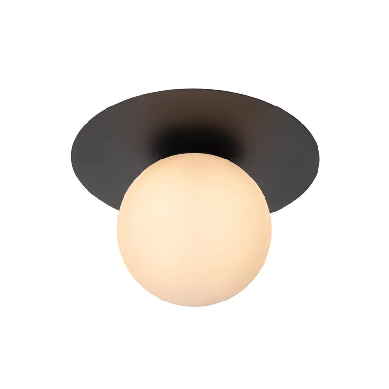 Hete Deal Lucide TRICIA - Plafonnière - Ø 25 cm - 1xE27 - Zwart