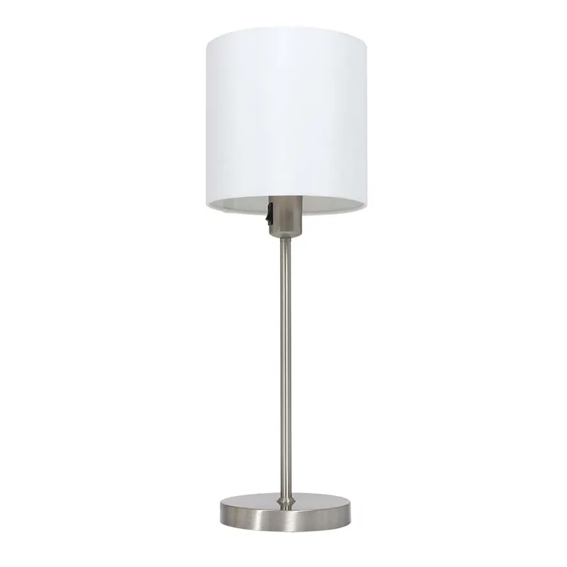 Tafellamp, metaal stof, zilver, wit, H 56cm Alleen Vandaag