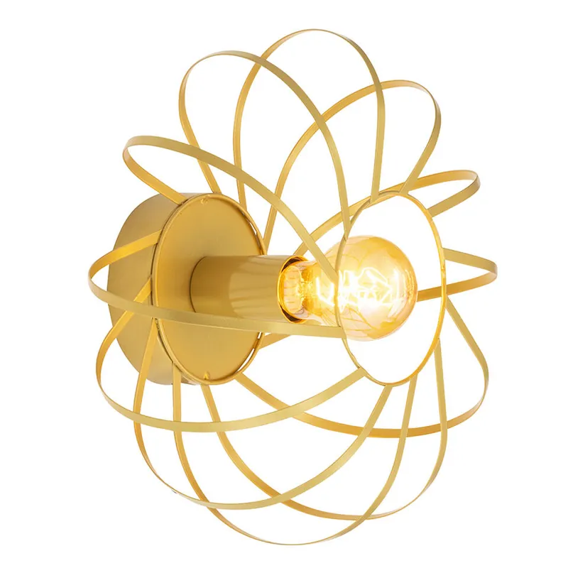 Favoriet Wandlamp Pamplona E27 - goudkleur - 15xØ30 cm
