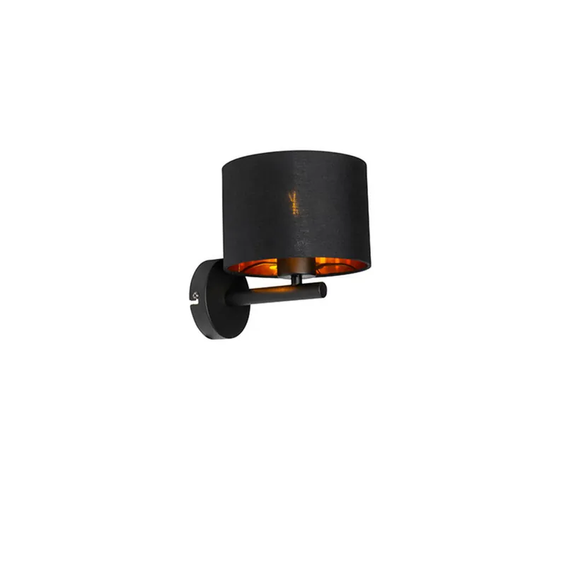 Op = Op Qazqa wandlamp vt zwart e27