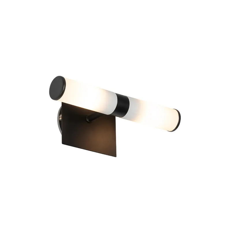 Nu Kopen Qazqa wandlamp met glas bath zwart g9