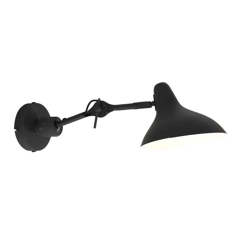 Wandlamp zwart, verstelbare gewrichten, H 25 cm Beste Prijs