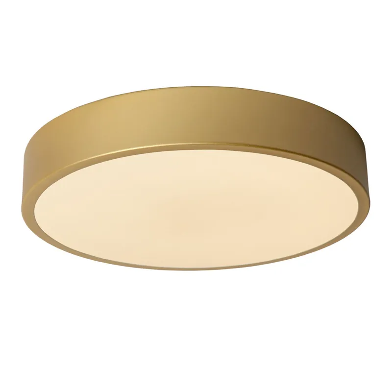 Lage Prijs Lucide UNAR - Plafonnière - Ø 30 cm - LED 3 StepDim - 1x18W 2700K - Mat Goud / Messing