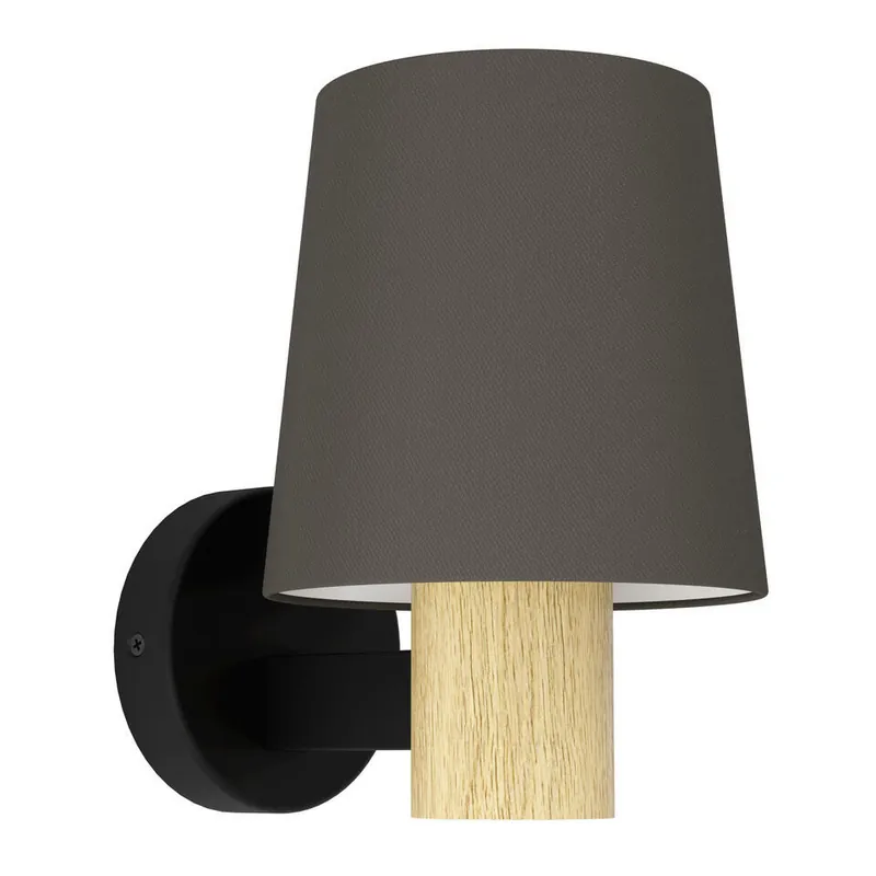 Alleen Vandaag EGLO Edale Wandlamp - E27 - 15 cm - Zwart/Bruin