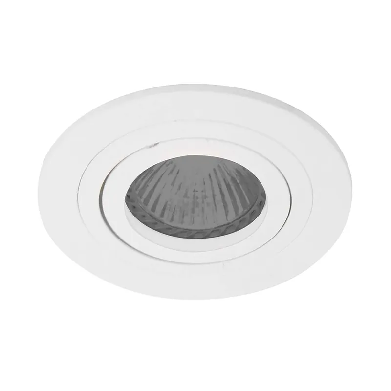 Direct Verzonden Inbouwspot, wit metaal, draaibaar, D10cm