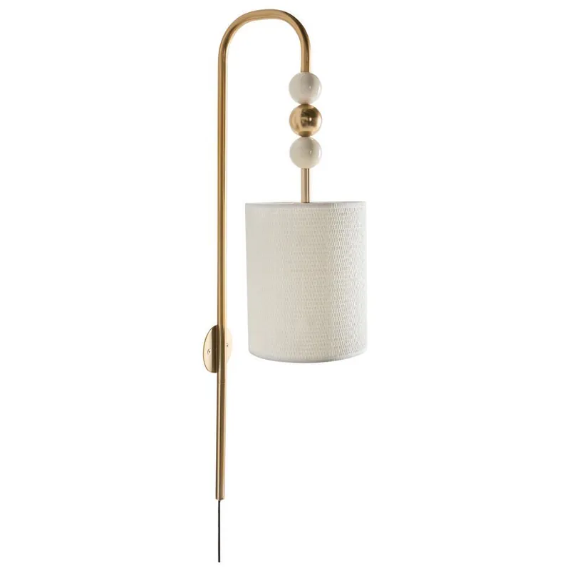 LOKY - Wandlamp - Messing/Beige - Metaal Dagaanbieding