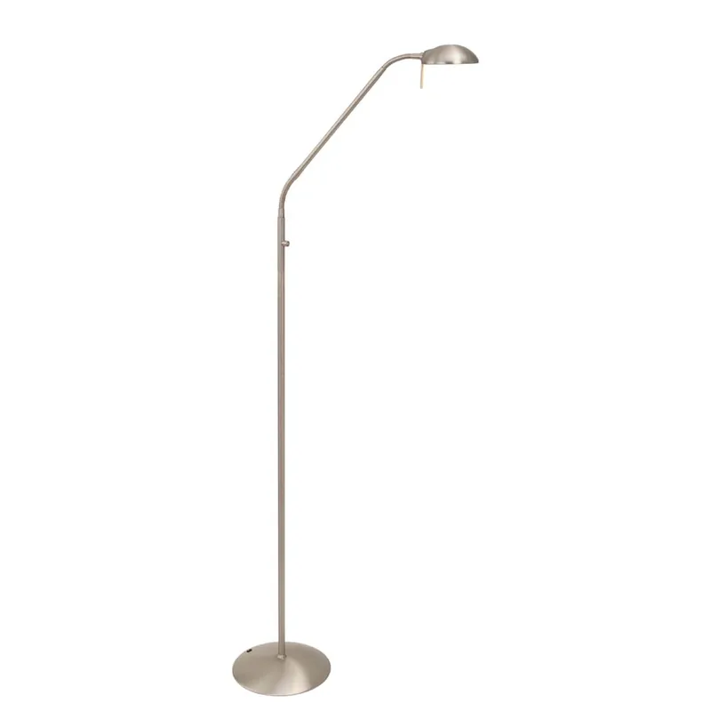 Flitsaanbieding LED vloerlamp zilver, dimbaar, verstelbare spot, H 180 cm
