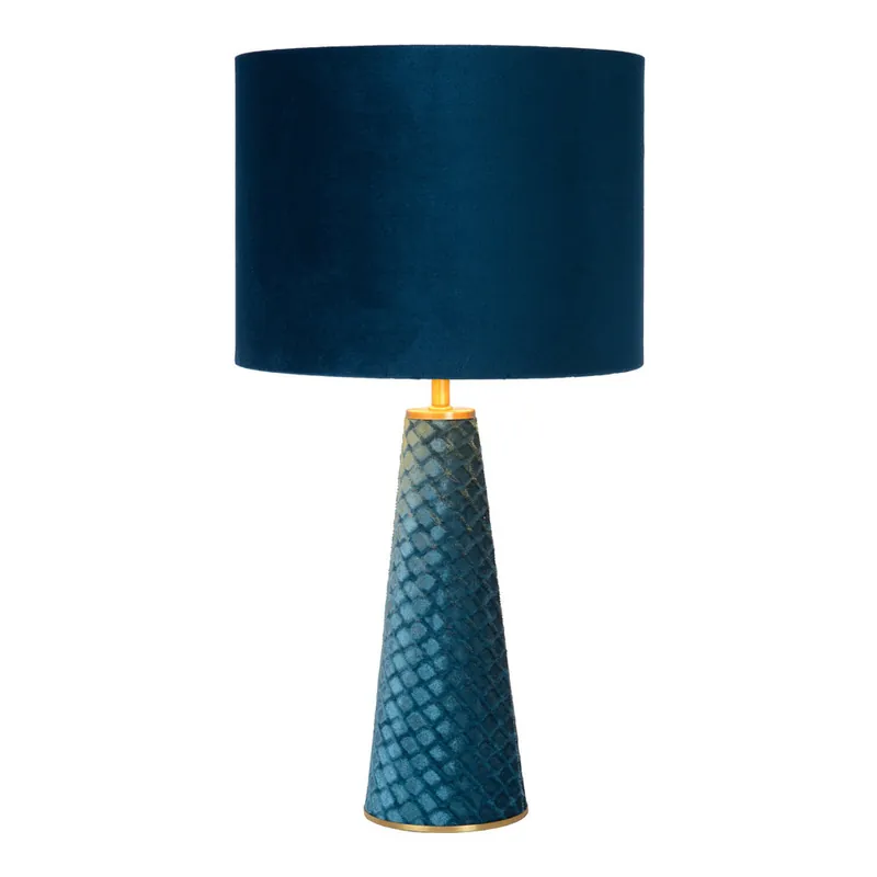 Lucide EXTRAVAGANZA VELVET - Tafellamp - Ø 25 cm - 1xE27 - Turkoois Voordeelprijs
