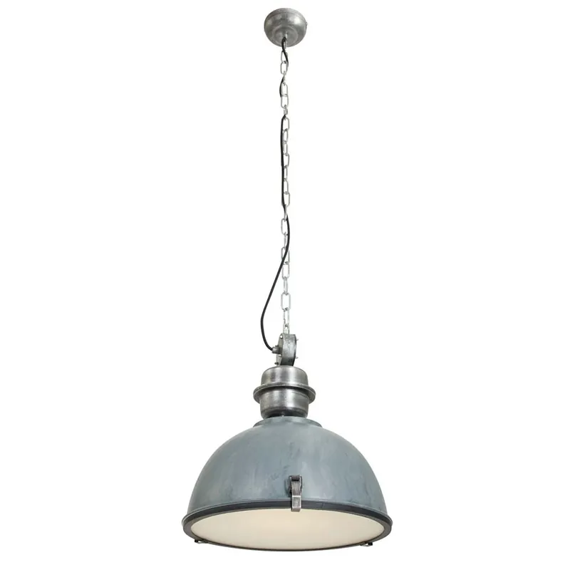 Hanglamp, metaal glas, grijs, H 55 cm Laatste Kans