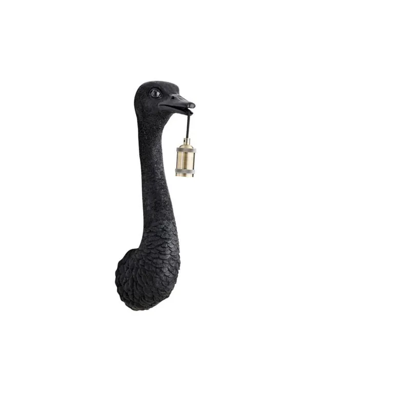 Bestel Nu Wandlamp Ostrich - Zwart - 18x15.5x57.5cm