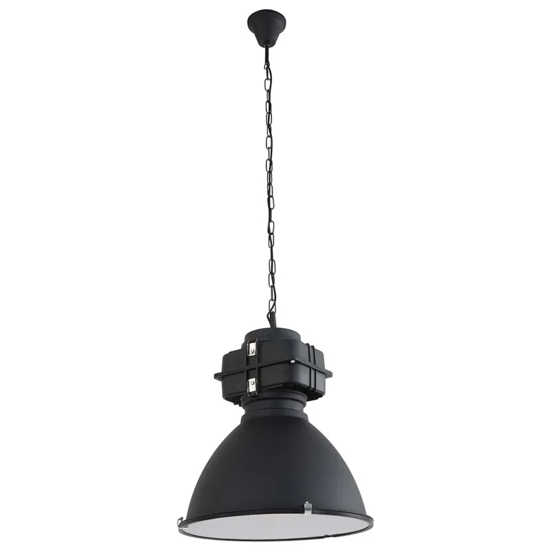 Hanglamp, zwart metaal, glas, H 160 cm Meest Verkocht