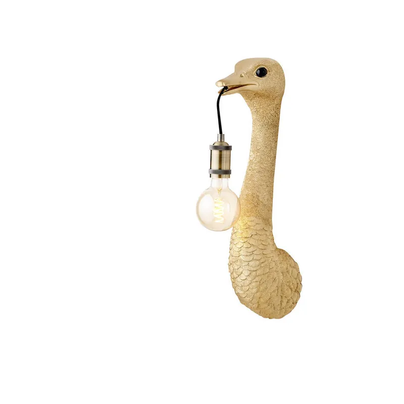 Beperkt Aanbod Wandlamp Ostrich - Goud - 18x15,5x57,5cm