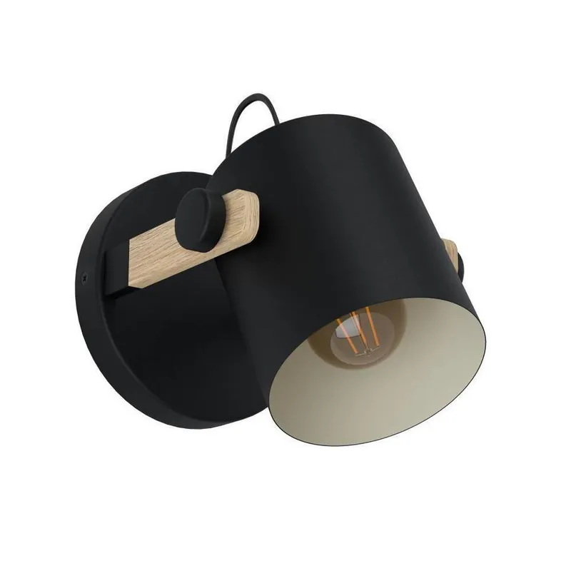 EGLO Hornwood Wandlamp - 1 lichts - Ø17cm. - E27 - Hout/zwart Beste Prijs