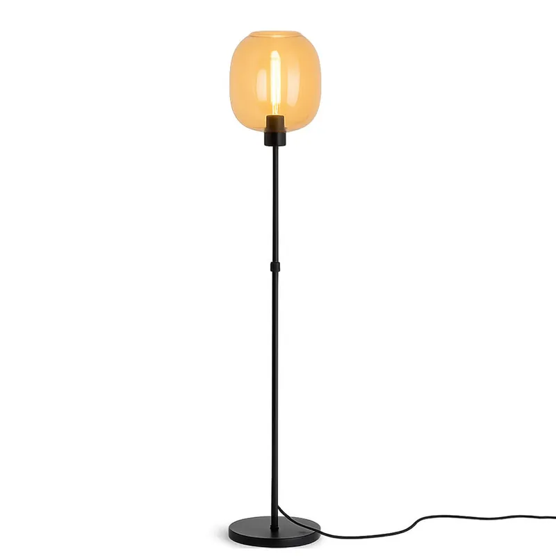 Highlight Vloerlamp Bellini H 134-190 cm amber zwart Direct Verzonden